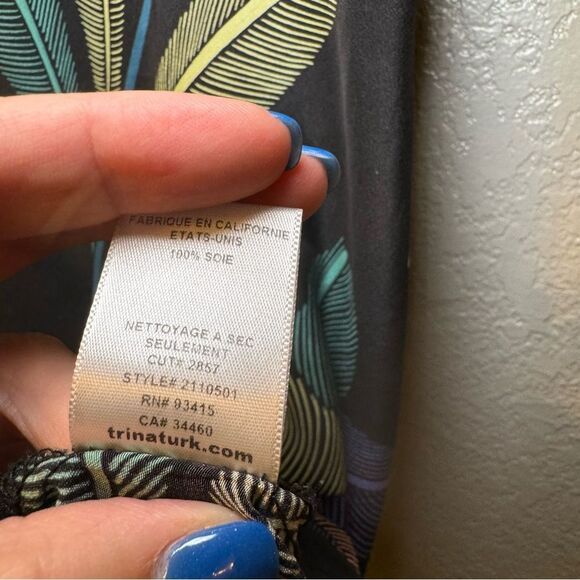 Trina Turk | Asymmetric Silk Racerback Chain Tank - Picture 5 of 5